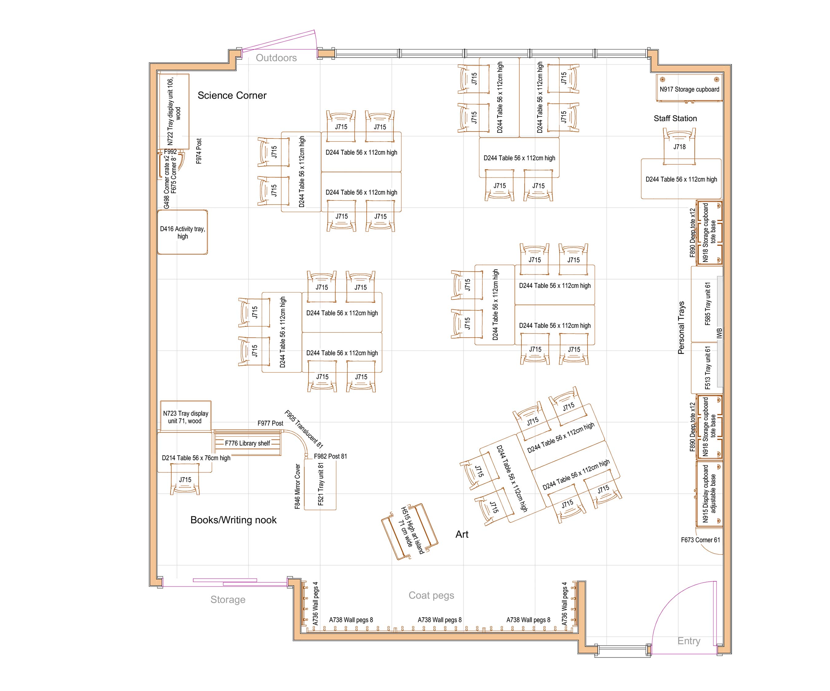 Year 6 floorplan for planning your classroom
