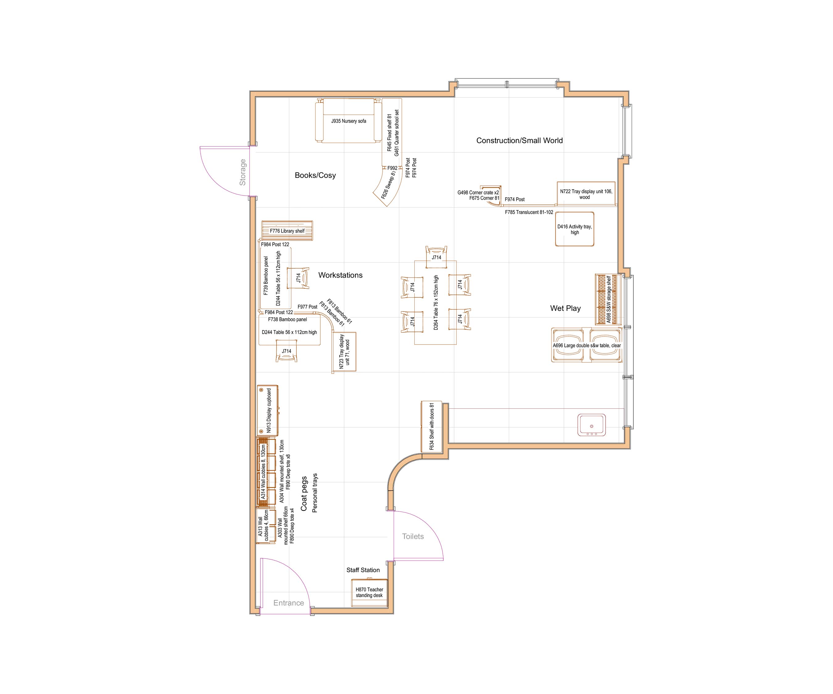 Floorplan to help plan your Keystage 1 classroom