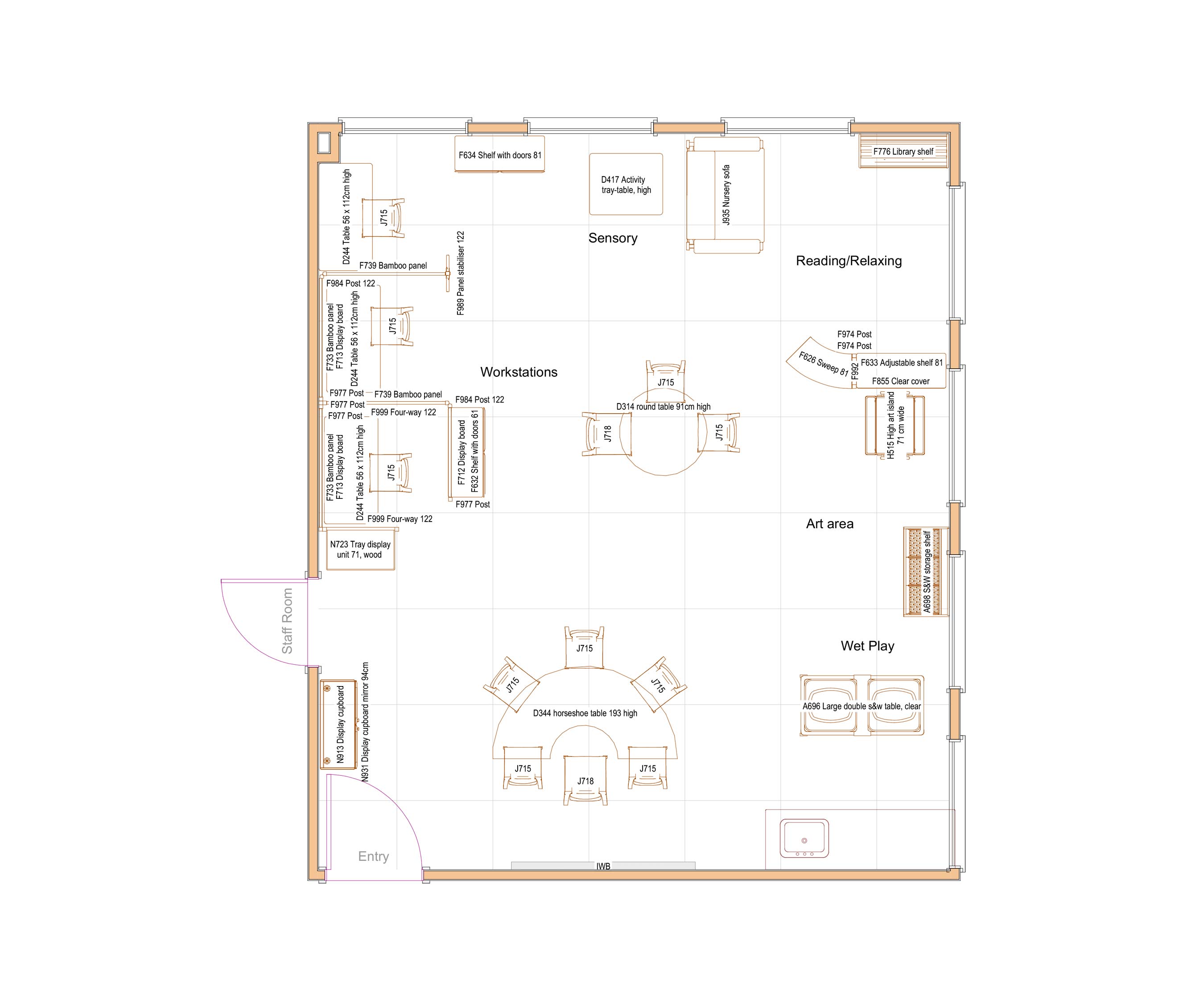 SEN floorplan for planning your classroom