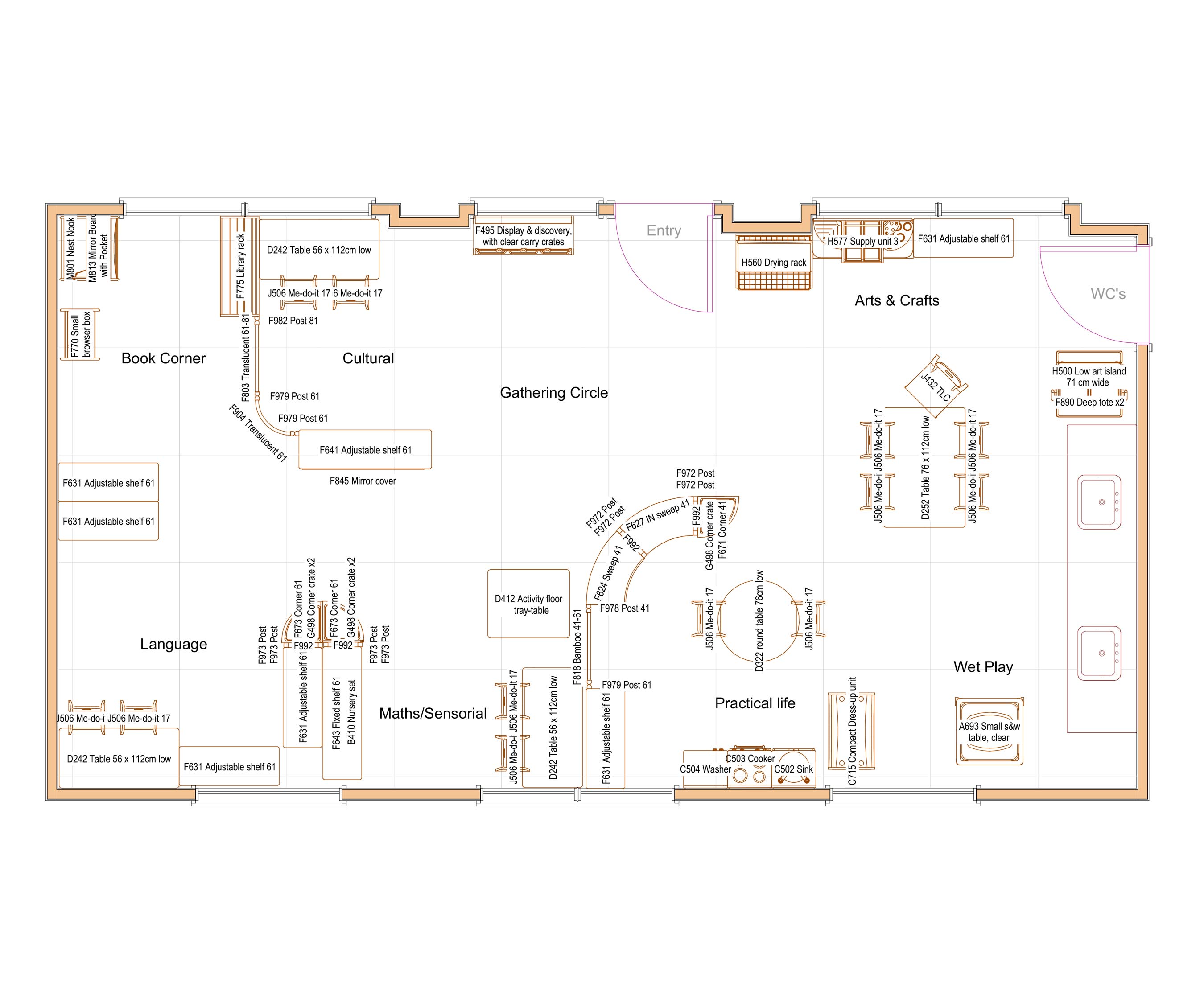 floorplan for planning your Montessori nursery