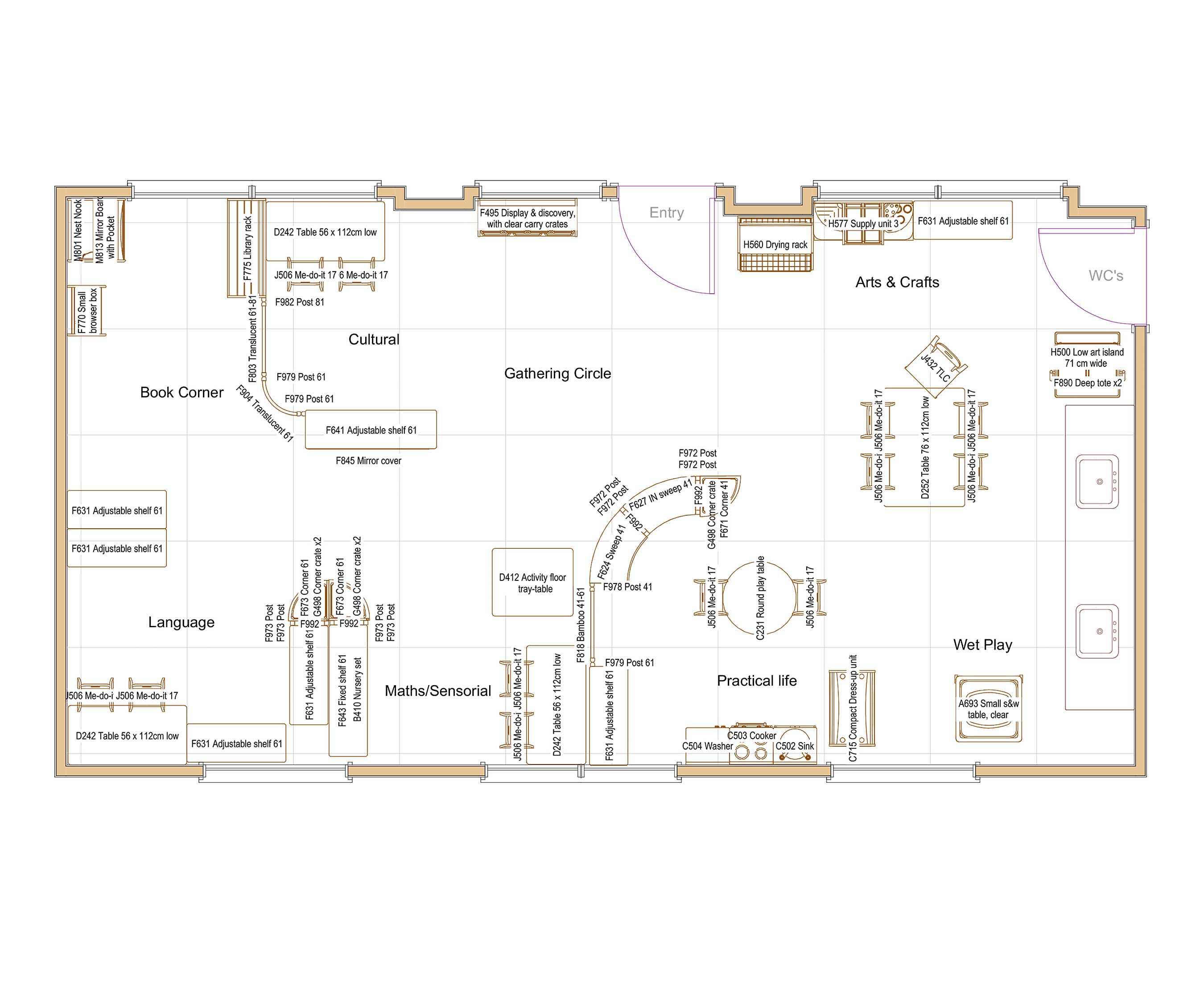 floorplan for planning your Montessori nursery