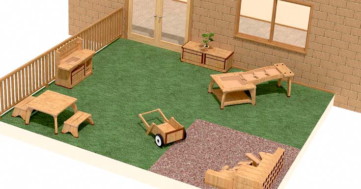 Plan for an outdoor space for 3 to 5 year olds