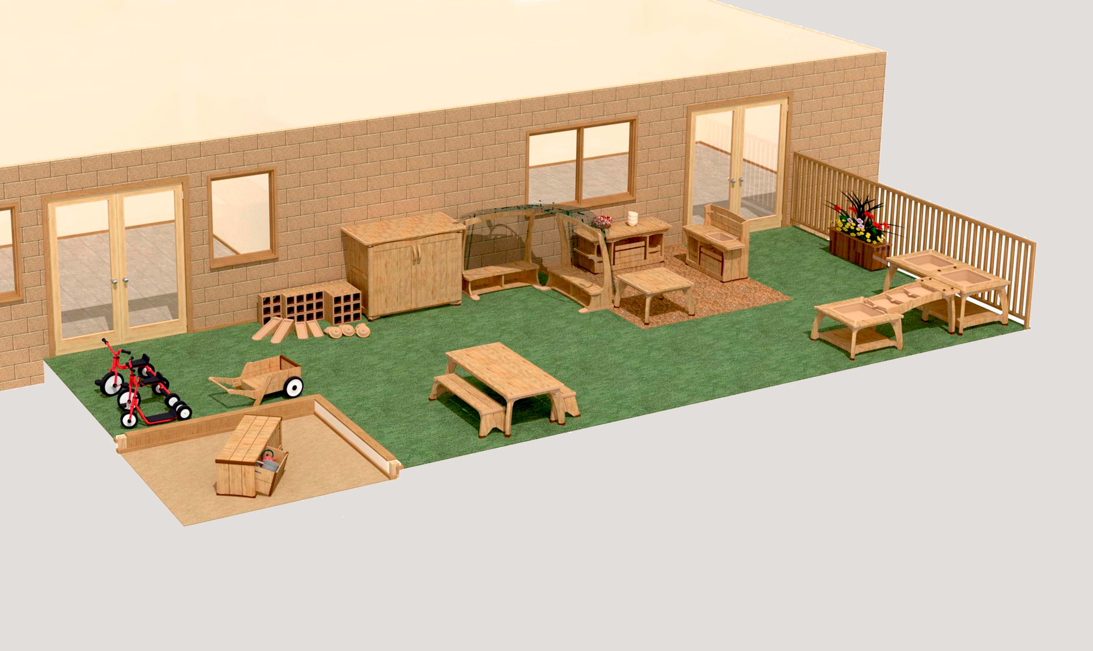 Floor plan for an outdoor play area for 3 to 5 year olds