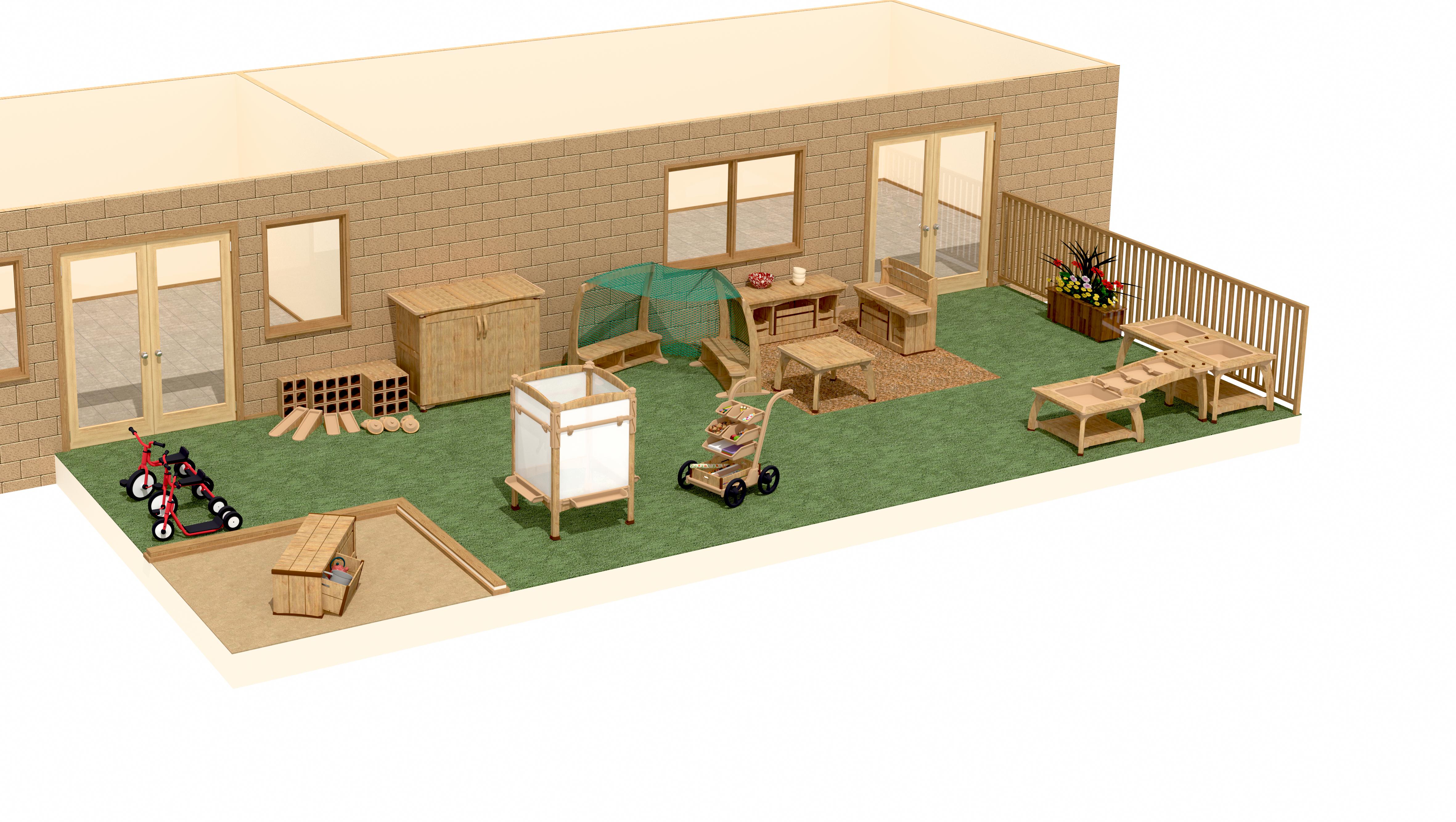 Floor plan for an outdoor play area for 3 to 5 year olds